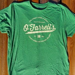 Old navy o'Farrells green Irish lager mens tshirt